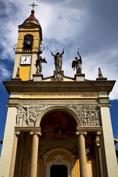 In cairate varese italy   church watch bell clock tower — Stock Photo, Image