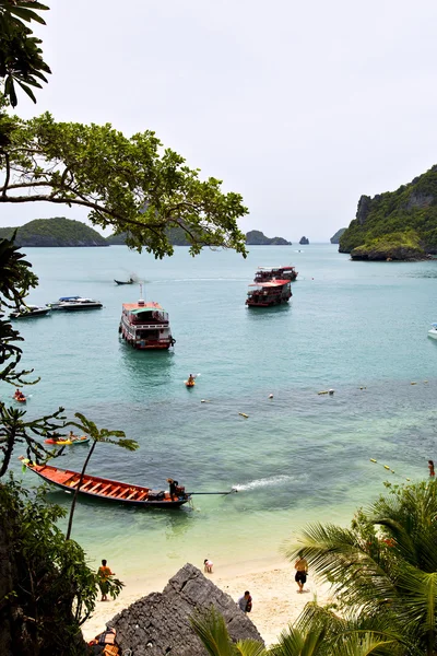 木南中国海タイ kho のボート海岸線 — ストック写真