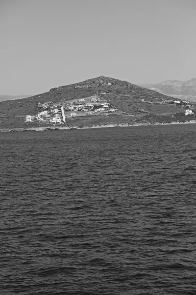 Velha história em ciclades ilha porto e barco santorini naksos — Fotografia de Stock