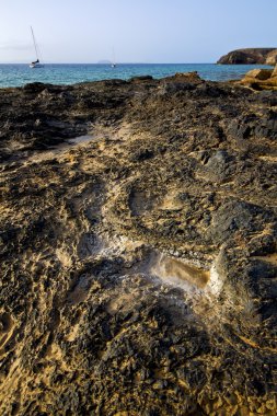 Lanzarote İspanya Misk gölet plaj su Yat Tekne 