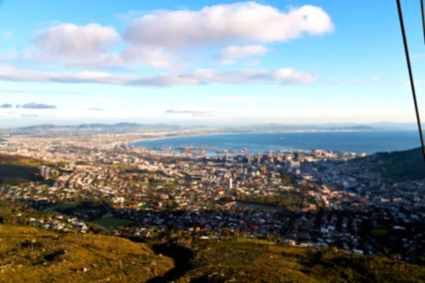 In south africa cape town city skyline from table mountain — Stock Photo, Image
