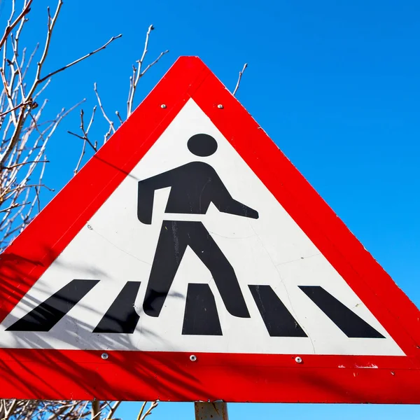 In south africa road signal of a man at  work — Stock Photo, Image