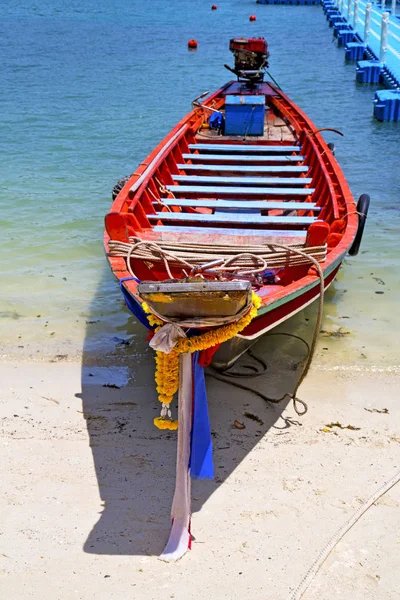 Boat  blue lagoon   stone  thailand kho     south china sea — Stock Photo, Image