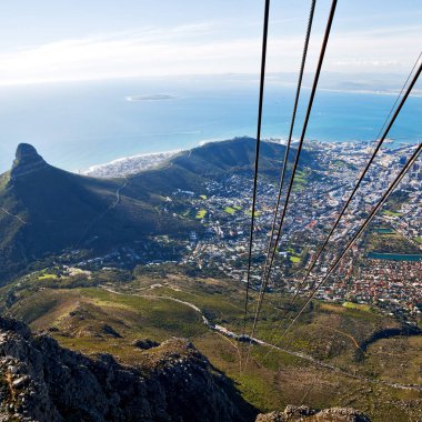 Güney Afrika cape town şehir manzarası içinde dağ 