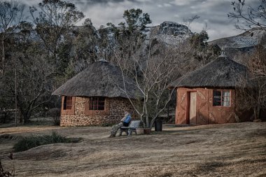  Lesotho sokak köyde mountain yakınındaki  