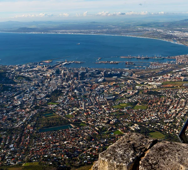 Στην Νότια Αφρική πόλη Κέιπ ορίζοντα της πόλης από το βουνό table — Φωτογραφία Αρχείου
