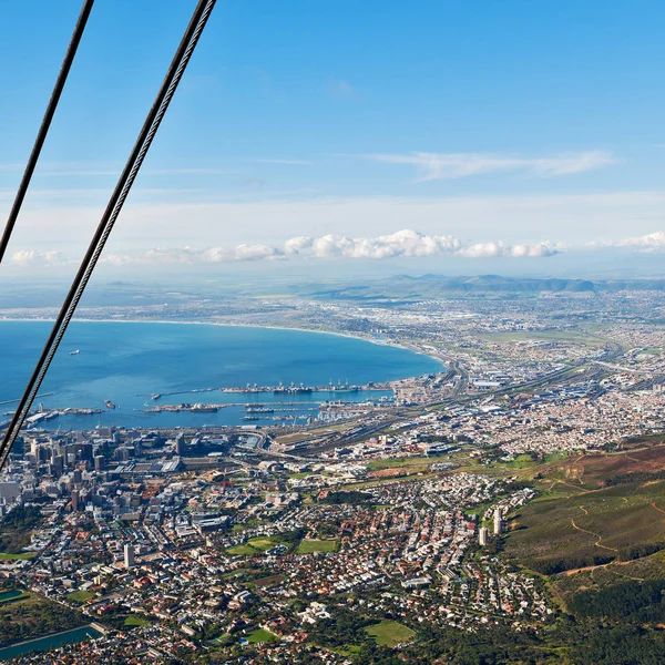 In south africa  city skyline from mountain — Stock Photo, Image