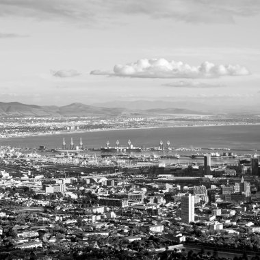 Güney Afrika cape town şehir manzarası içinde Masa Dağı