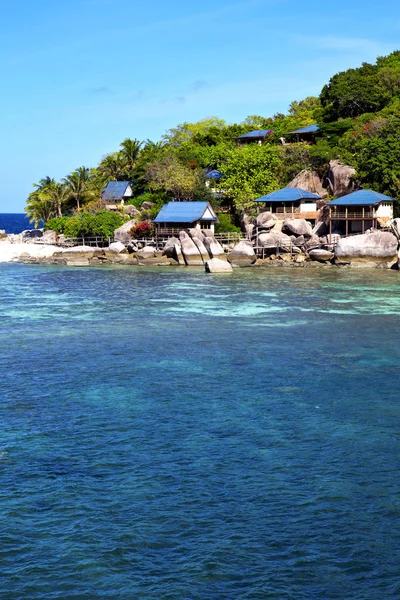 Laguna azul piedra tailandia bahía kho tao abstracto de una casa — Foto de Stock