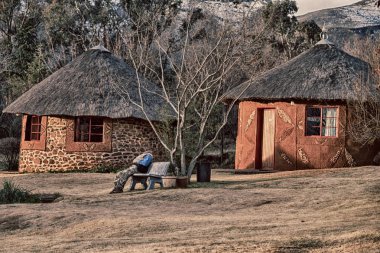  Lesotho sokak köyde mountain yakınındaki  