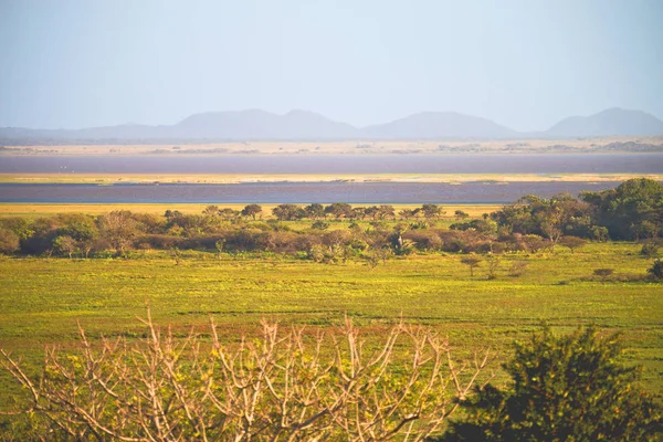 A Dél-afrikai Köztársaság-tó tó természetvédelmi és bush — Stock Fotó
