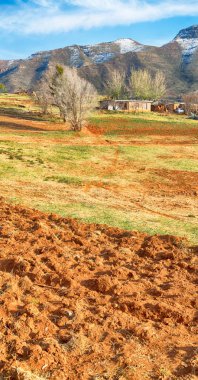  Lesotho sokak köyde mountain yakınındaki  