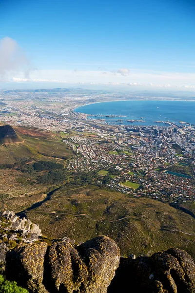 En Afrique du Sud Cape Town skyline de la montagne de la table — Photo