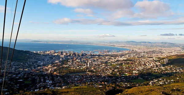 W RPA cape town panoramę miasta z góry stołowej — Zdjęcie stockowe