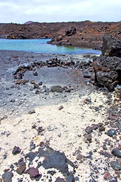 Hervideros costa branca lanzarote água e verão — Fotografia de Stock