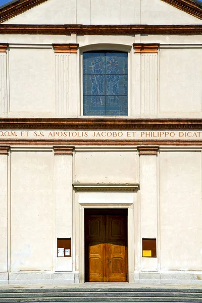 Church venegono italy the old  terrace church   tower — Stock Photo, Image