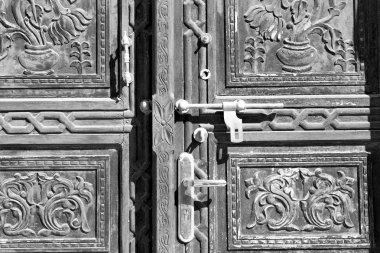 Umman antika kapı giriş ve backgr için dekoratif kolu