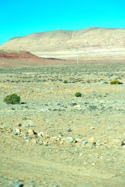 kahverengi bush Vadisi Fas Afrika'da atlas kuru Dağı