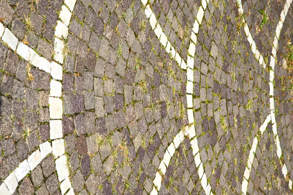 Ziegel in der Castellanza Pflaster einer Kirche und Marmor — Stockfoto