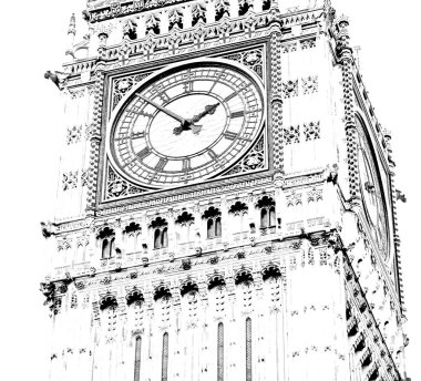 İngiltere'de yaşlı şehir Londra büyük ben ve tarihi eski yazılımlar