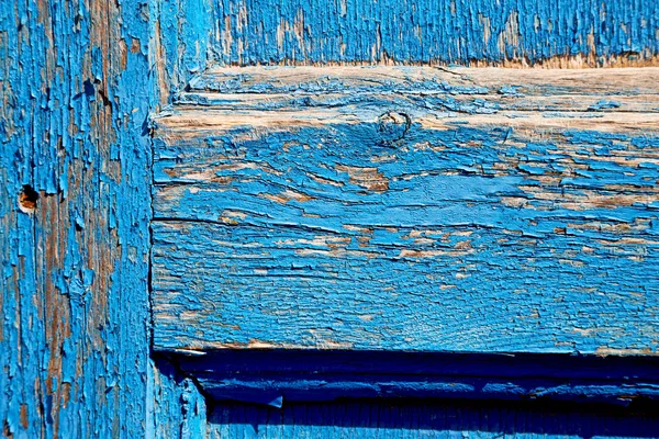 Greece home texture of a blue antique wooden old door in santori — Stock Photo, Image