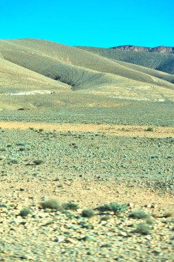 kahverengi bush Vadisi Fas Afrika'da atlas kuru Dağı