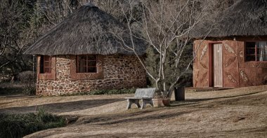  Lesotho sokak köyde mountain yakınındaki  