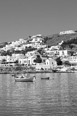 eski cyclades Adası Limanı ve tekne santorini naksos tarihinin