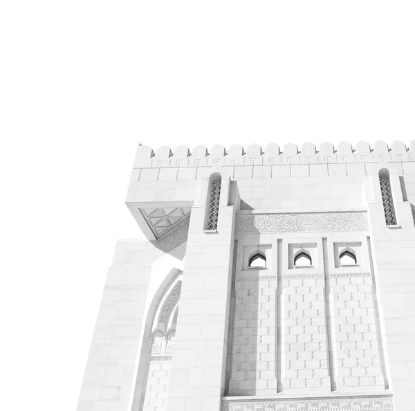 En Oman la pared de la mezquita grande del moscatel — Foto de Stock