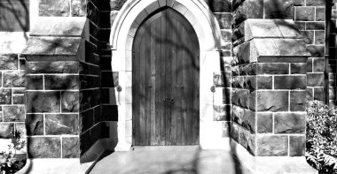  Güney Afrika eski kilisede şehir merkezinde  