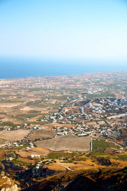 Kiklad Adaları Yunanistan santorini Avrupa gökyüzü deniz ve köyden '