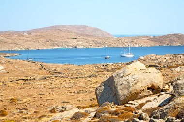 delos Yunanistan historycal Akropolis tapınağında ve eski harabe sı