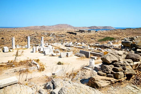 デロス島ギリシャ歴史アクロポリスの考古学と旧瑞 — ストック写真