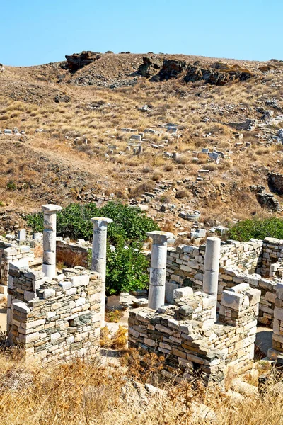 Archeologia w delos Grecja Akropol historycal i stary rui — Zdjęcie stockowe