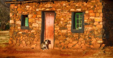  Lesotho sokak köyde mountain yakınındaki  