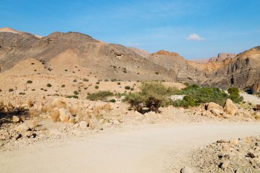 Umman eski dağ gorge ve kanyon derin bulutlu gökyüzü 