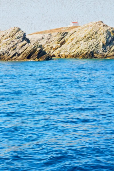 Froth and foam greece from the boat  islands in mediterranean se — Stock Photo, Image