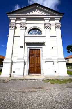  kilise kapalı SUMIRAGO eski tuğla kule kaldırım İtalya 