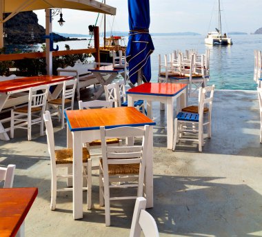 hasır koltuk santorini Avrupa'nın Yunanistan eski Restoran sandalye ve