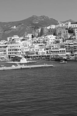 eski cyclades Adası Limanı ve tekne santorini naksos tarihinin