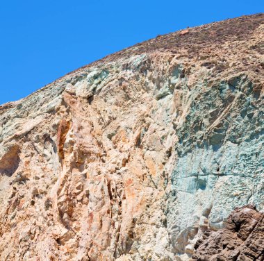 gökyüzü santorini Avrupa Yunanistan ve kuru bush yalnız kaya