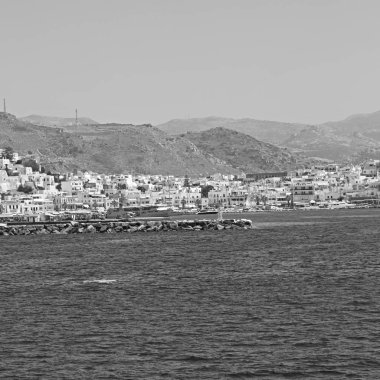 eski cyclades Adası Limanı ve tekne santorini naksos tarihinin