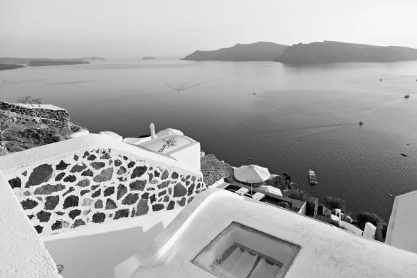 Mer en architecture europe cyclades santorini vieille ville blanc — Photo