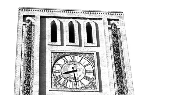 В антикварній годинниковій вежі — стокове фото