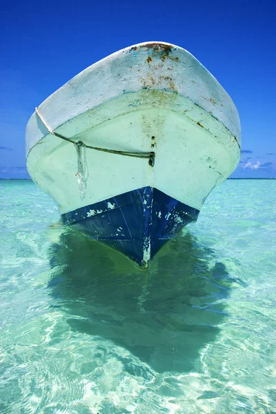 A lagoa azul relaxar e barco de kaan russo méxico — Fotografia de Stock