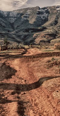  Lesotho sokak köyde mountain yakınındaki  