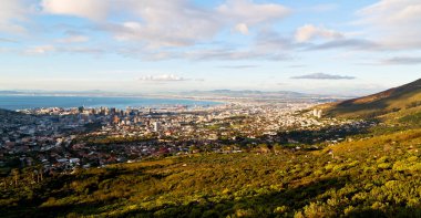 Güney Afrika cape town şehir manzarası içinde Masa Dağı