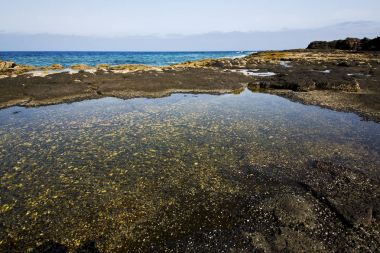 lanzarote İspanya gölet bulut plaj su misk Sahili bir