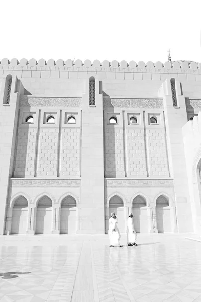 In oman the wall of big muscat mosque — Stock Photo, Image