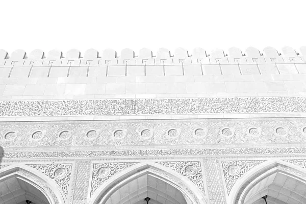 En Oman la pared de la mezquita grande del moscatel — Foto de Stock